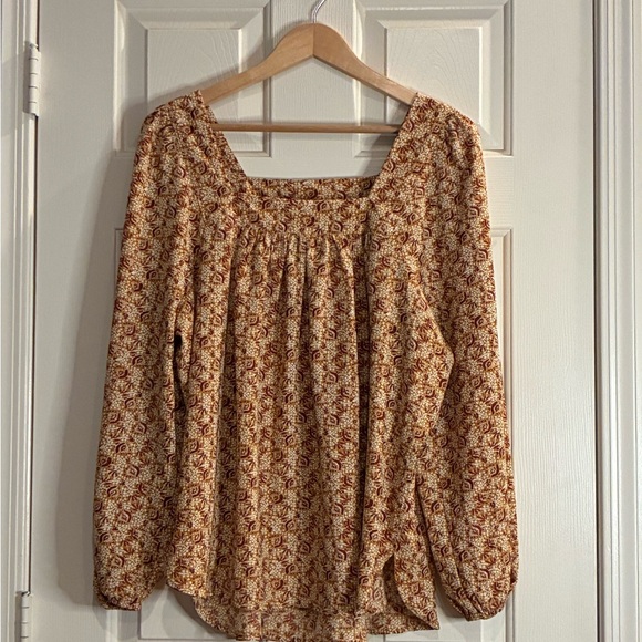 Wonderly Tops - Wonderly Floral Blouse - Brown and Cream